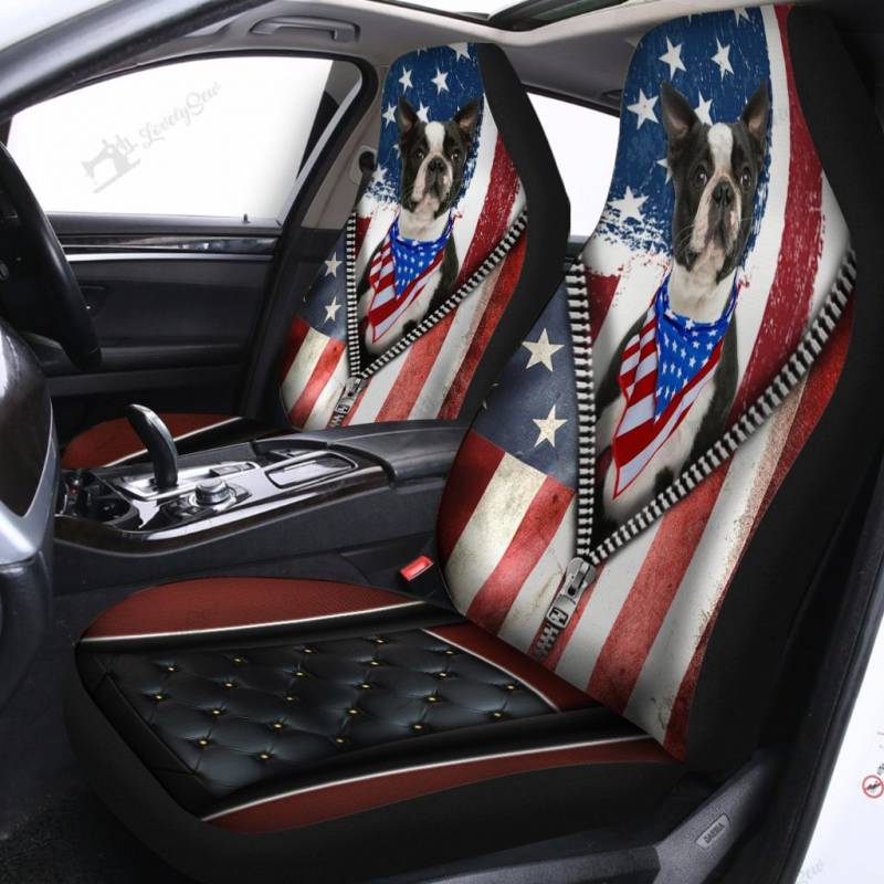 CHH0207 Boston Terrier Car Seat Covers