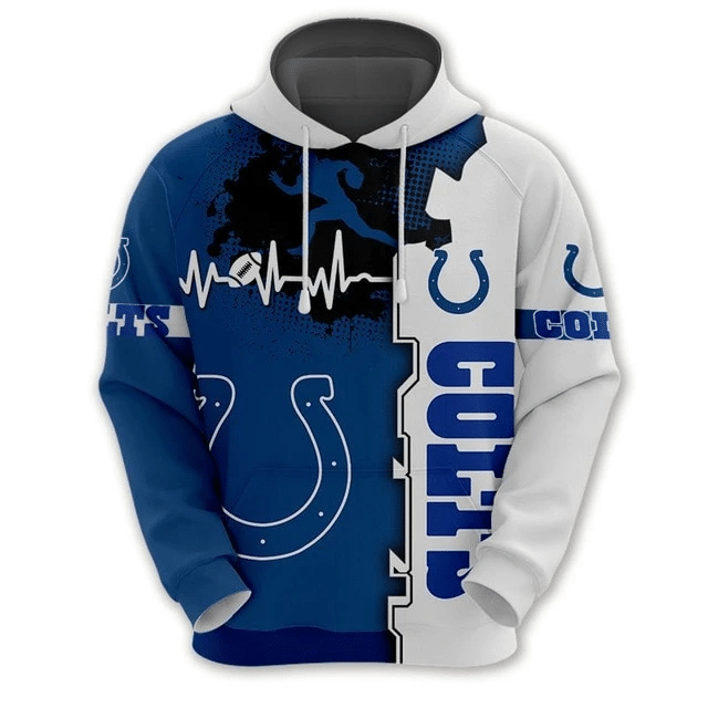 Indianapolis Colts Beating Curve 3D Hoodie and Pullover