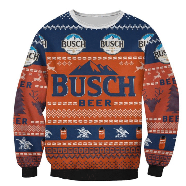 Busch Beer 3D All Over Printed 100% Wool Material Sweater HN041131