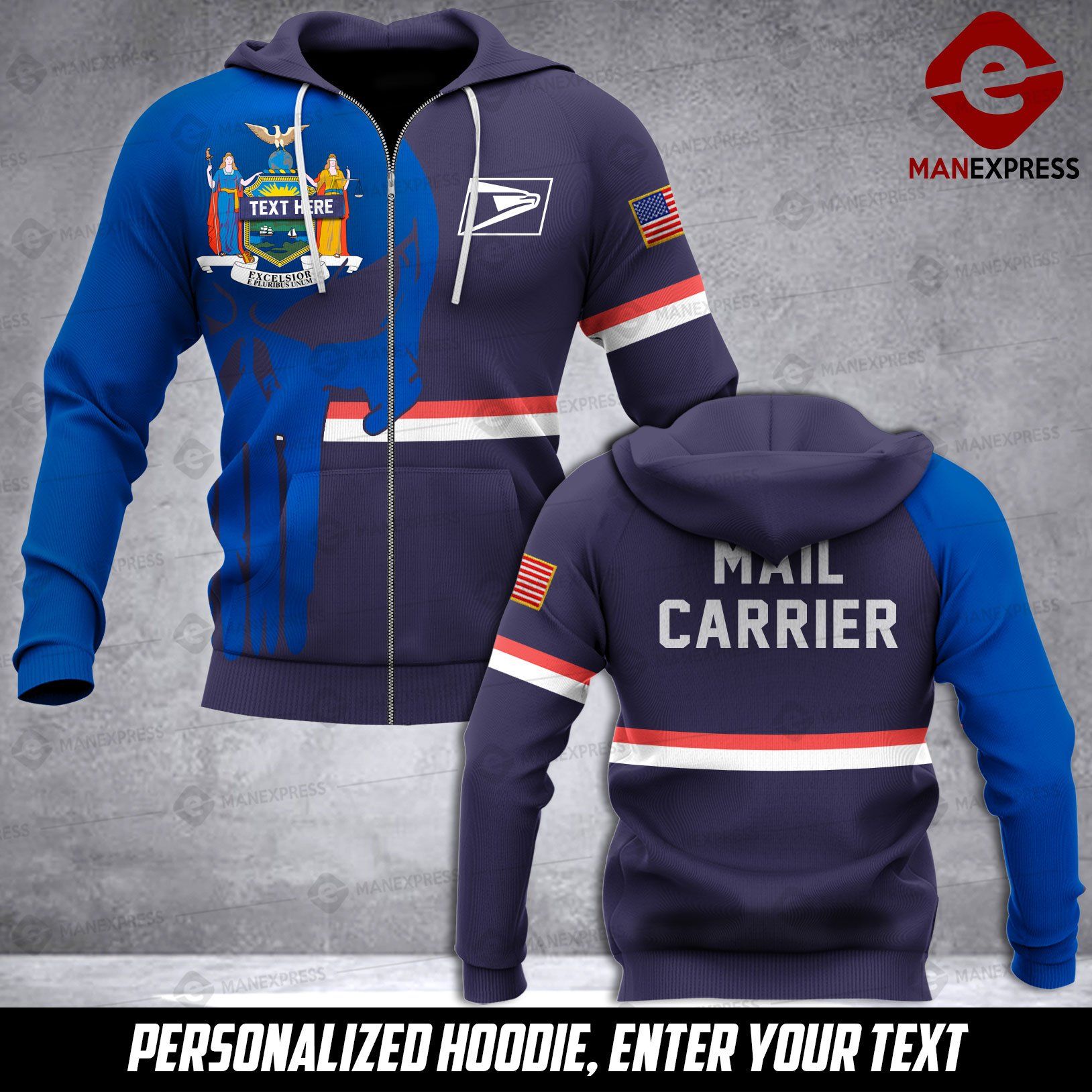 CUSTOMIZED MAIL CARRIER NEW YORK 3D PRINTED HOODIE HN2801110