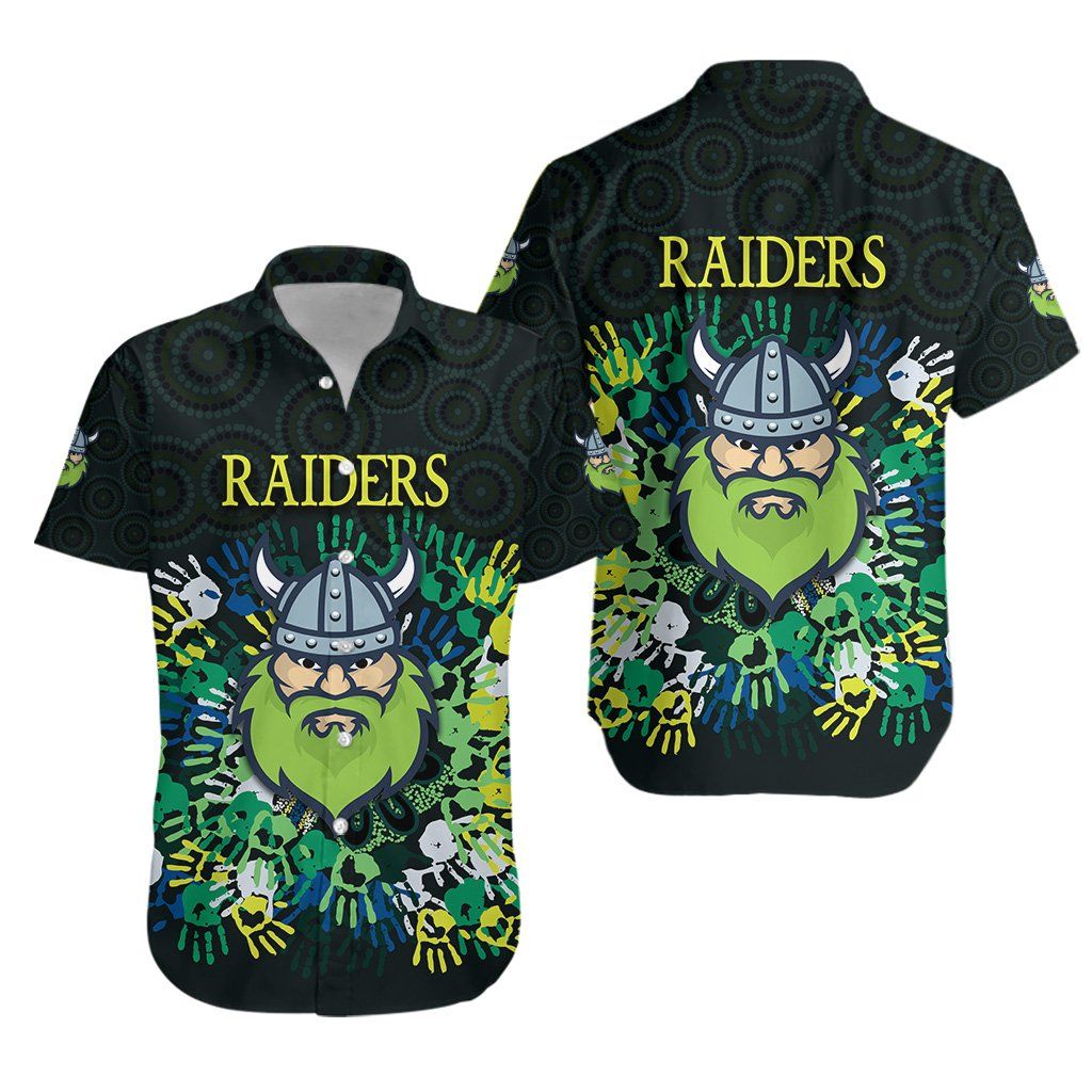 Canberra Hawaiian Shirt Raiders Viking Simple Indigenous K8