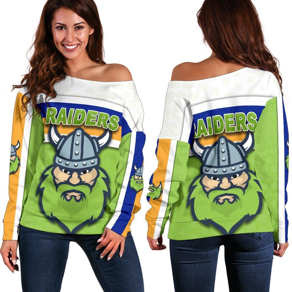 Canberra Women Off Shoulder Sweater Raiders Viking K8