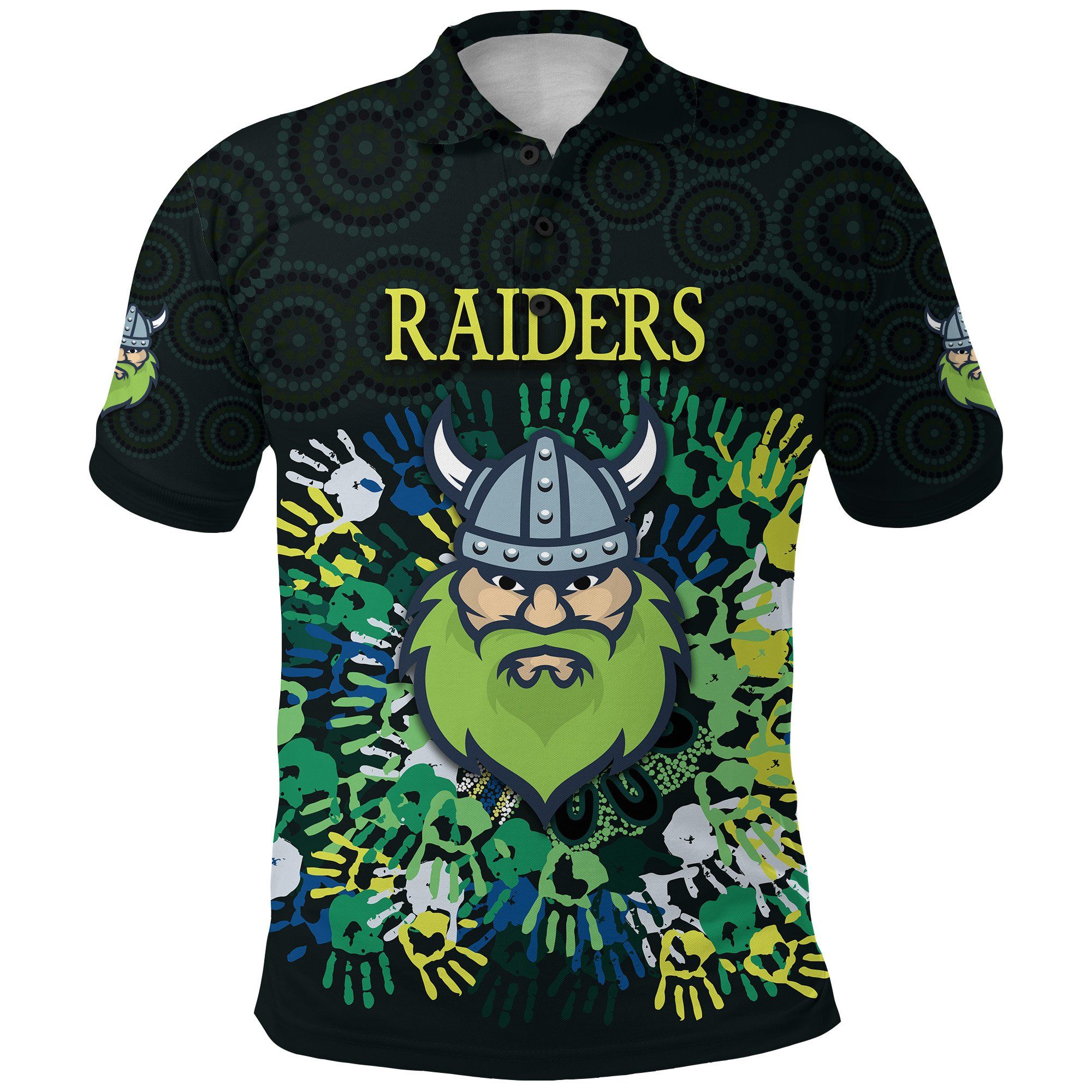 Canberra Polo Shirt Raiders Viking Simple Indigenous K8