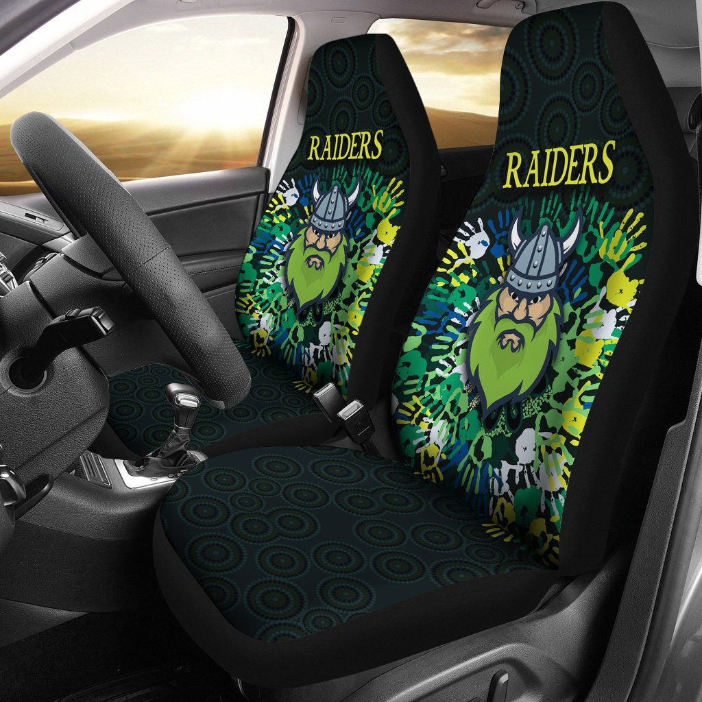 Canberra Car Seat Covers Raiders Viking Simple Indigenous K8