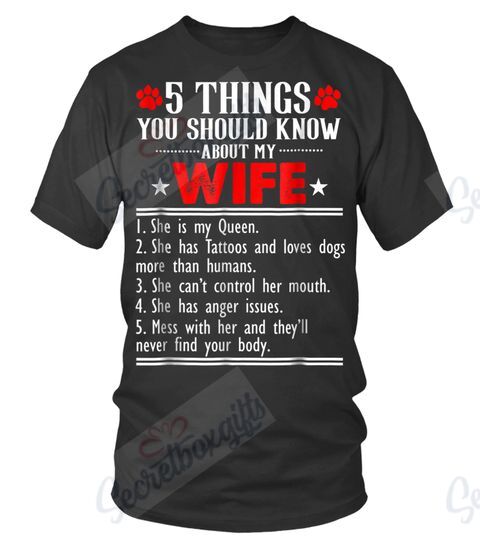 Five Things You Should Know About My Wife YU2602429CL T-Shirt