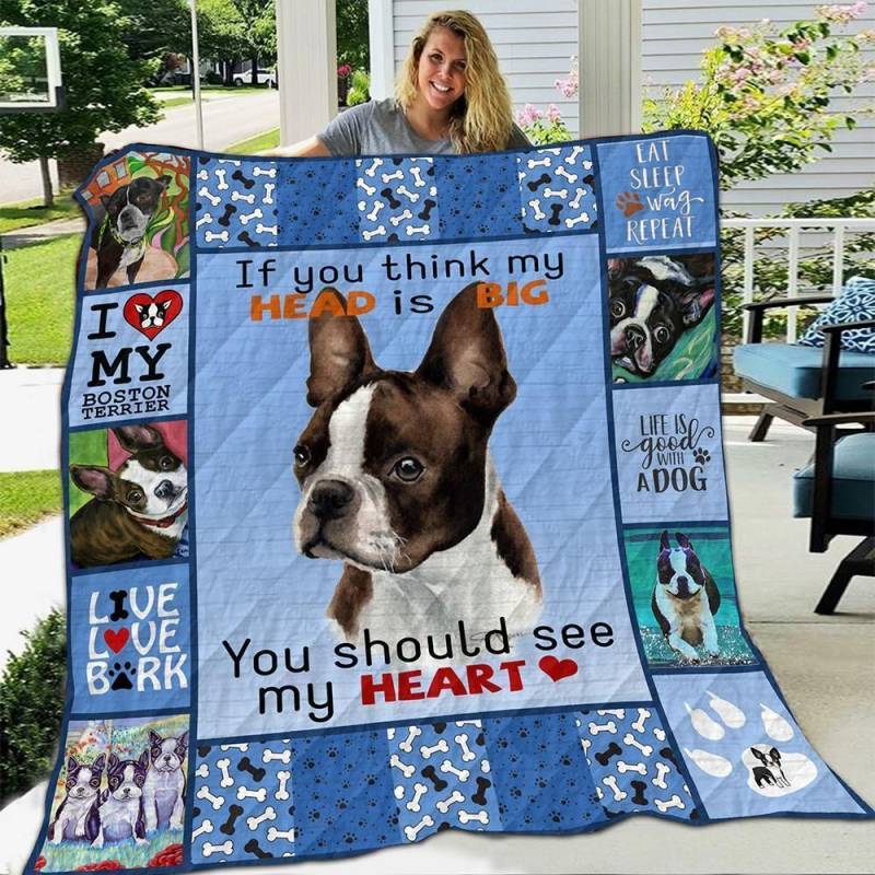 Boston Terrier Just Love V1 QE Quilt