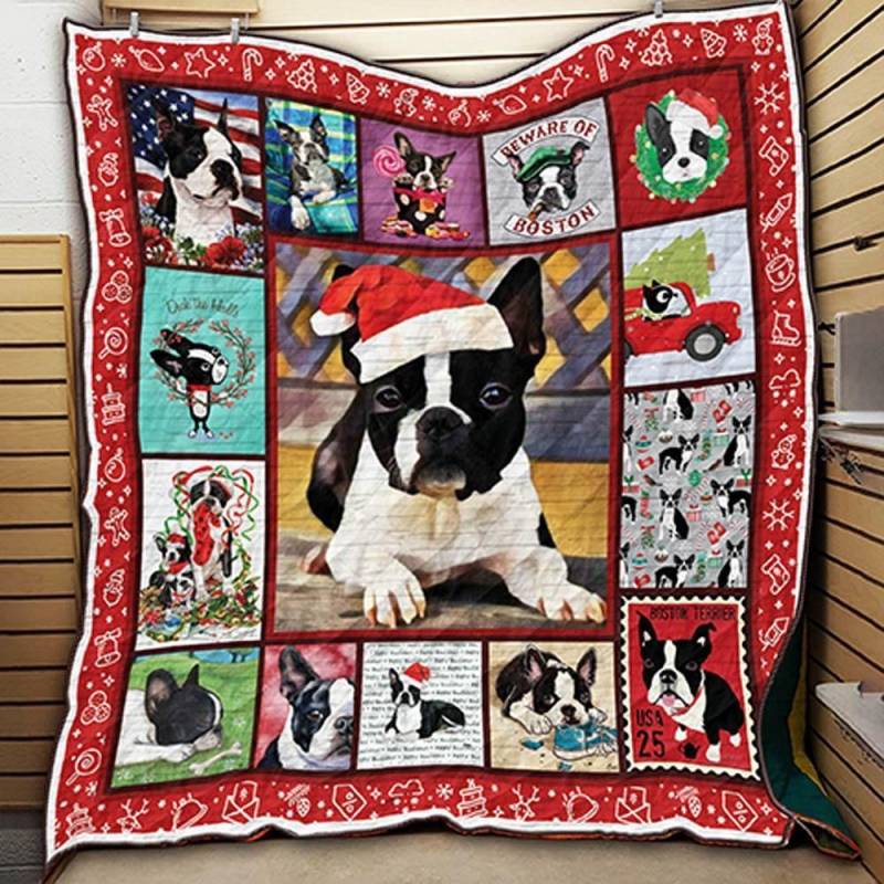 Boston Terrier Christmas Mor Mor Quilt