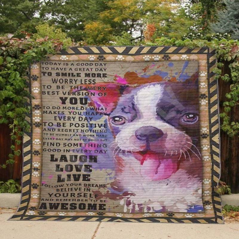 Hello Boston Terrier Quilt