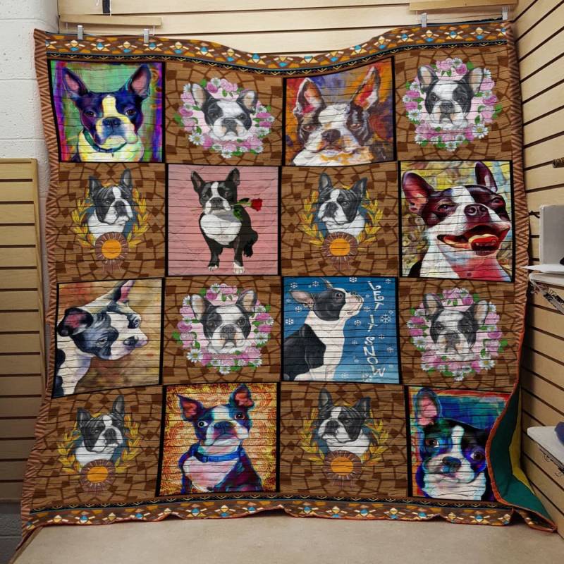 Boston Terrier Lovely Faces I See Everyday Quilt