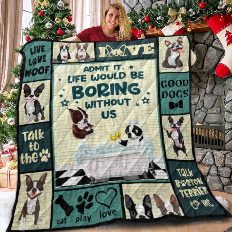 Boston Terrier Talk To The Paws Quilt