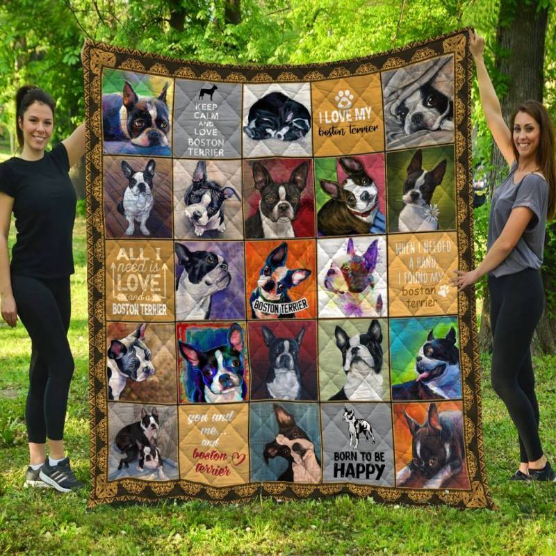 Boston Terrier All Square Art TB160996 Quilt