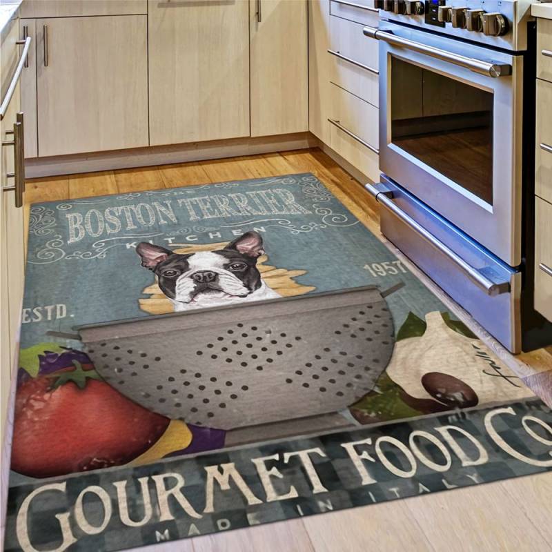 Boston Terrier Kitchen NDK060795 KL17 Rug