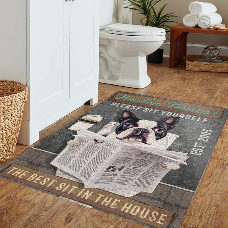 Boston Terrier Bath Soap NDK060795 KL16 Rug