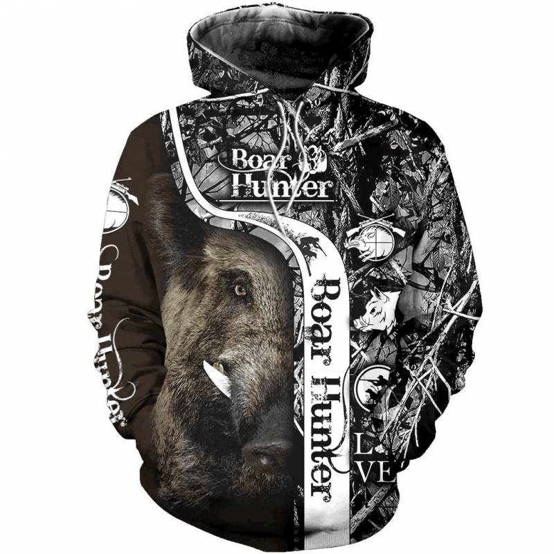 Boar Hunting Camo Muddy Black Born To Hunt GO36 Hoodie