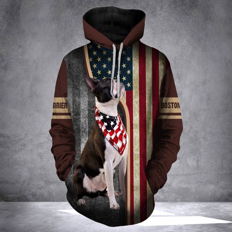 Boston Terrier 3D3 Hoodie