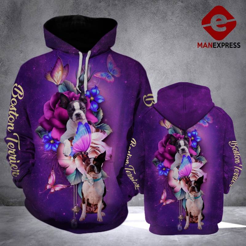 Boston Terrier Butterfly Hoodie