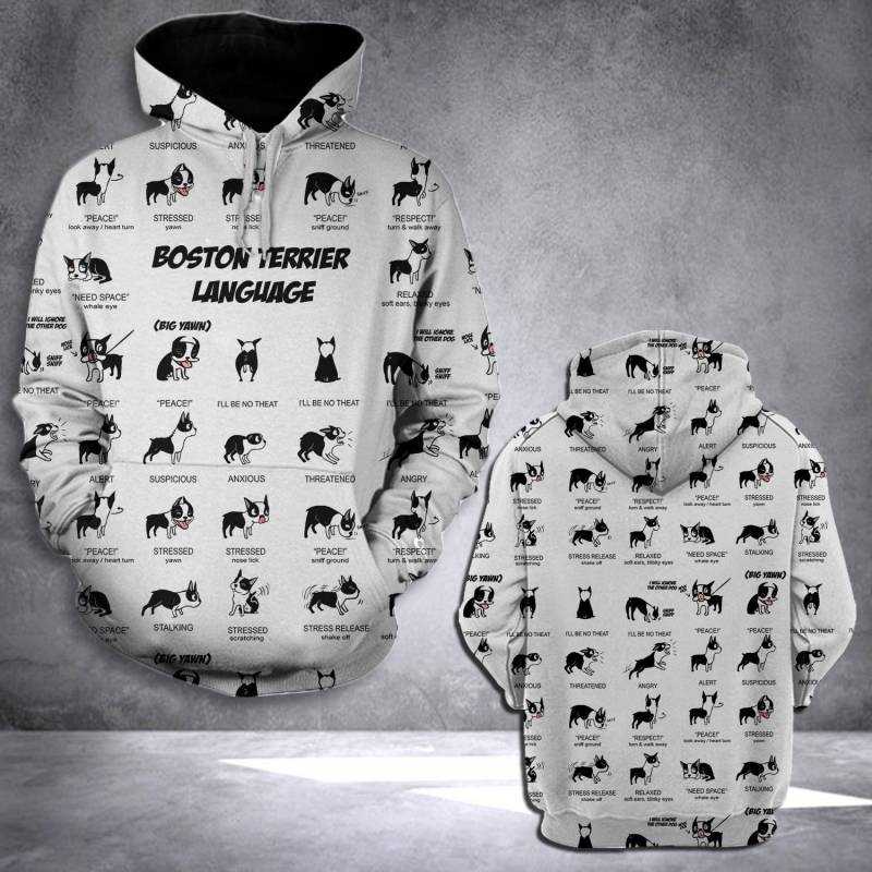 Boston Terrier Language Hoodie