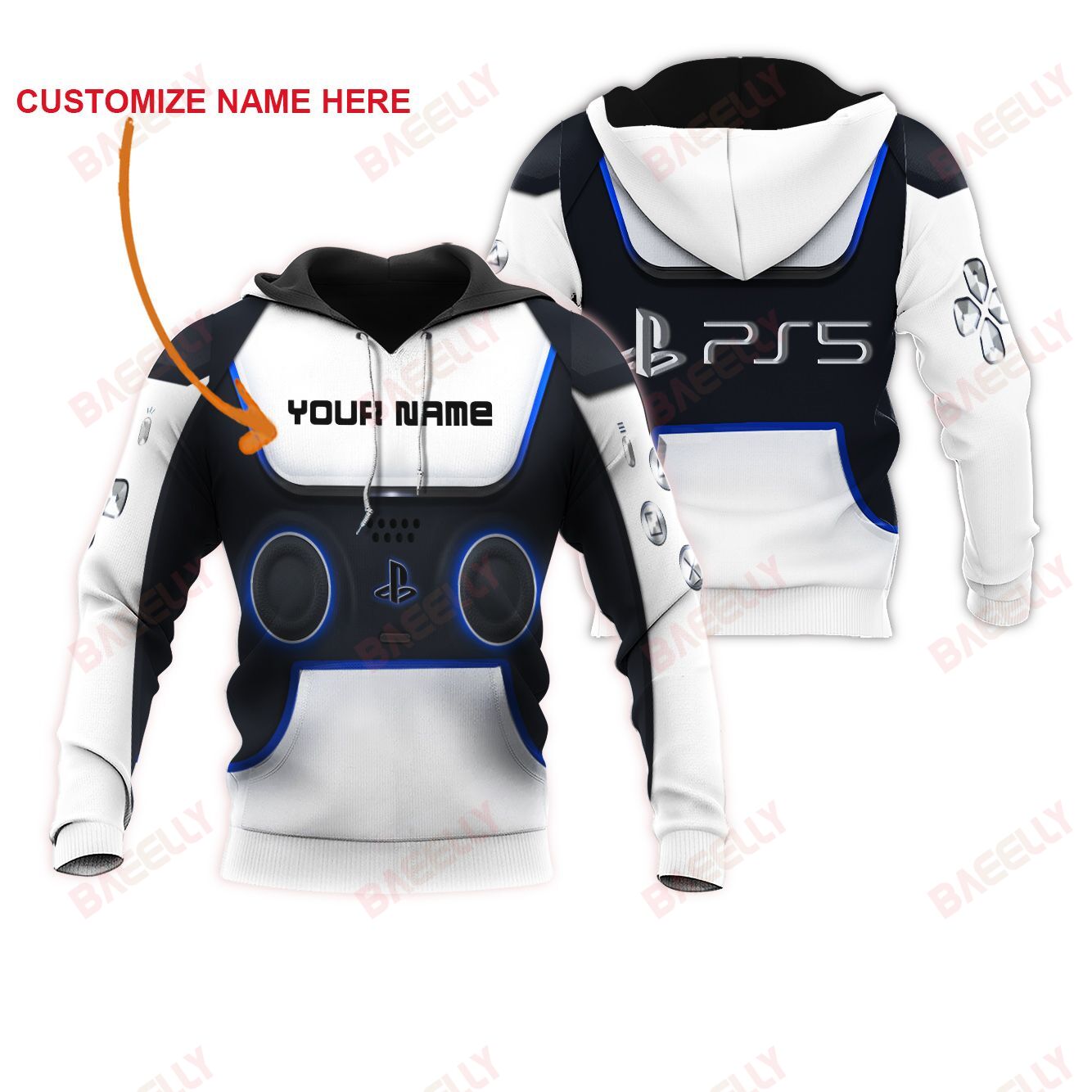 Baeelly? PS Five Hoodie 3D – TI379