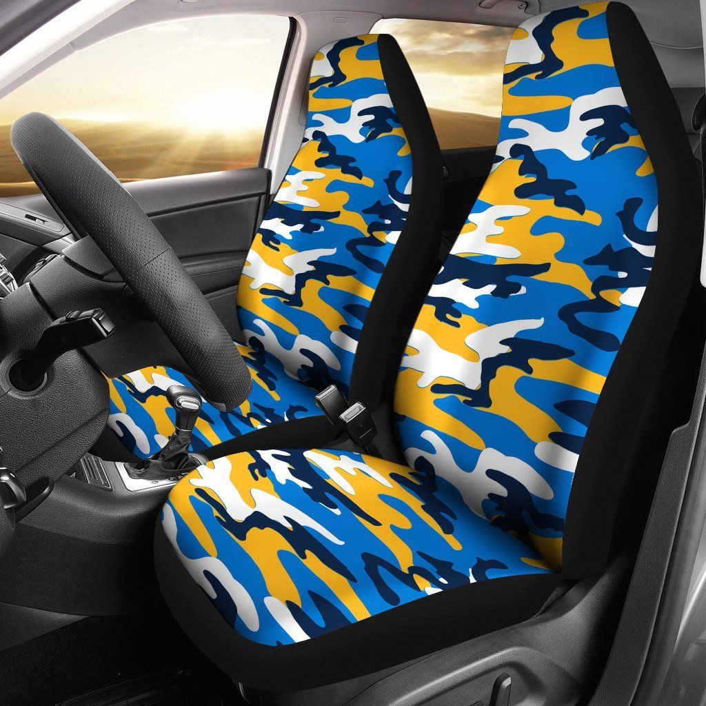 Los Angeles Chargers Inspired Camo Car Seatcovers