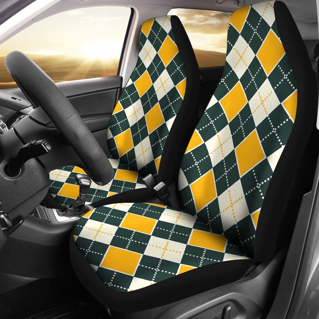 Green Bay Packers Fans Car Seat Covers Argyle Green Bay Football