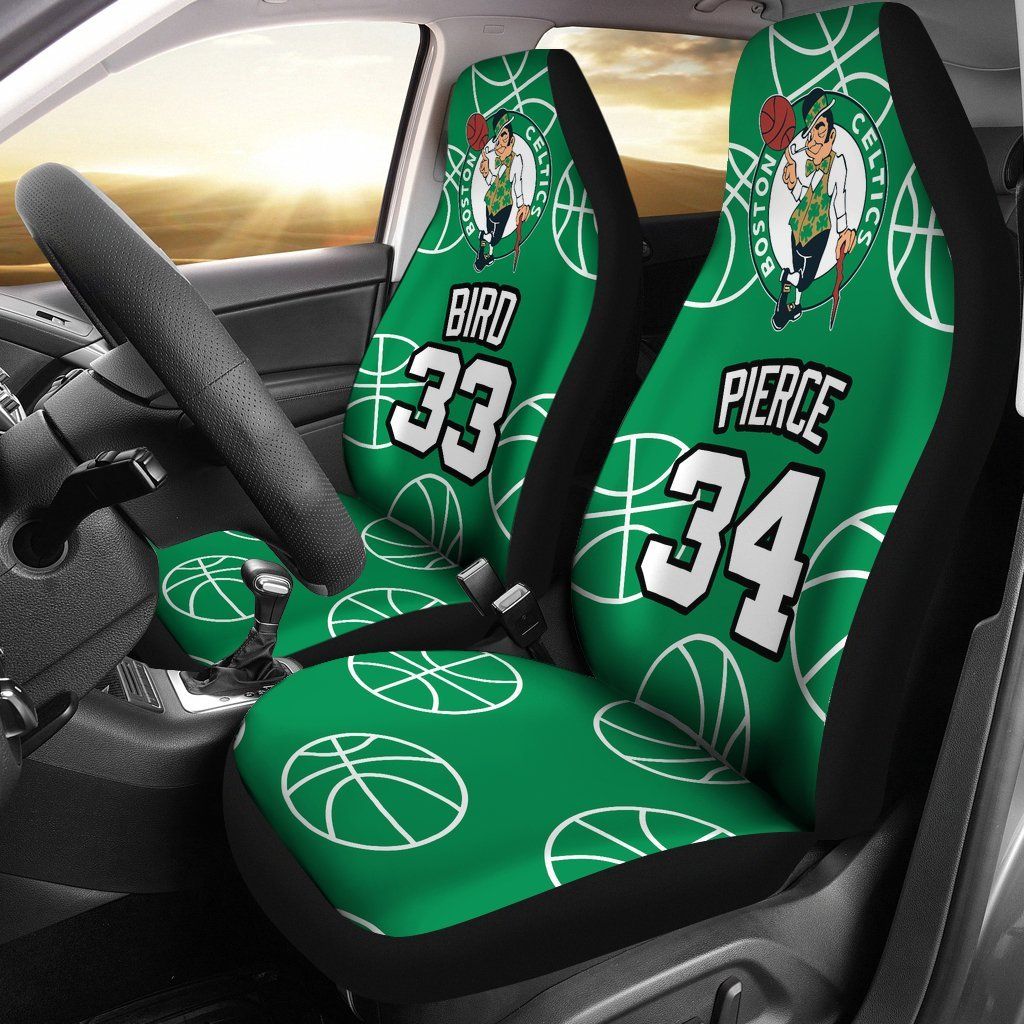 Boston Celtics pair of car seats Covers customizable Pierce Bird