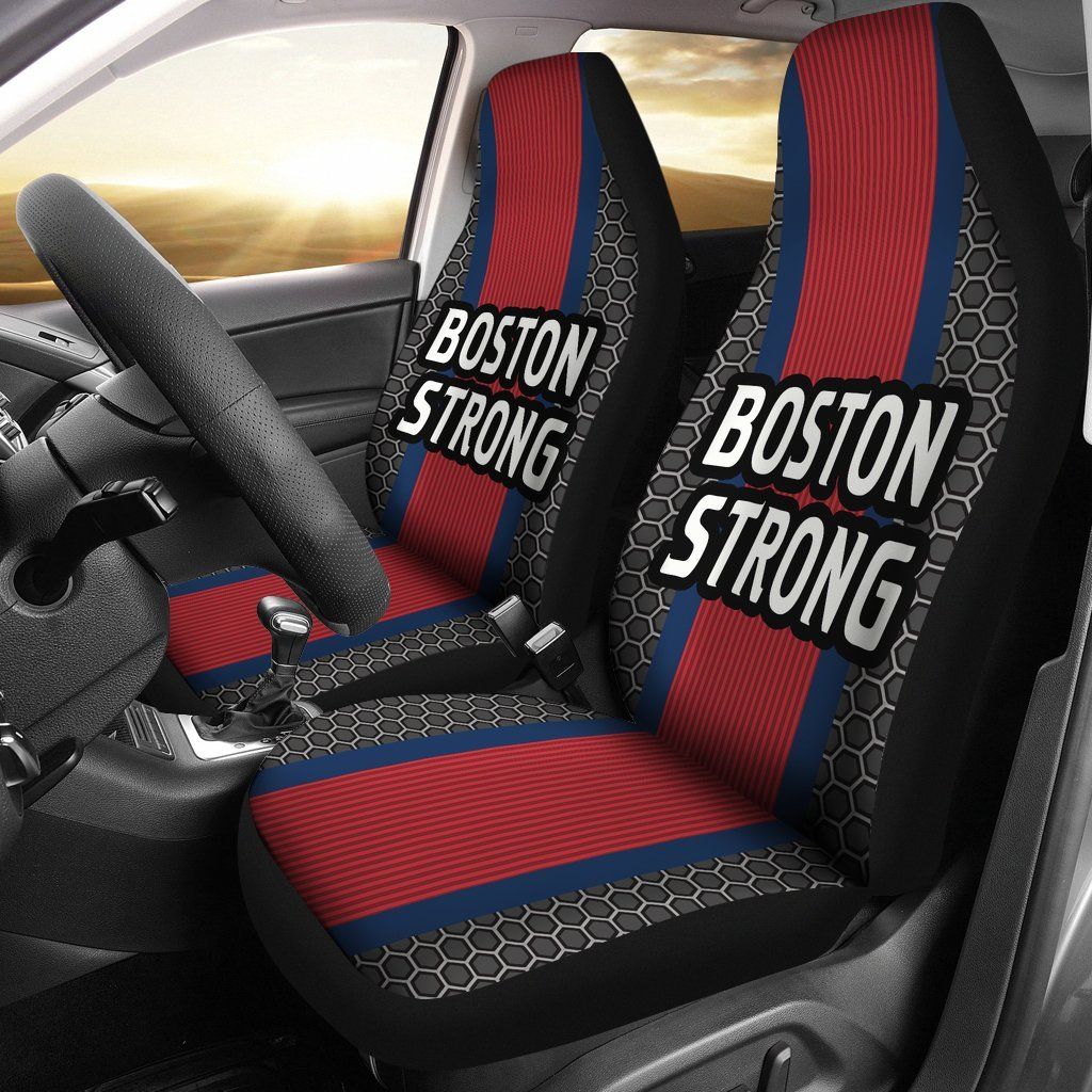 Boston Strong Red Sox Inspired Sports Stripe Auto Seat Covers SUV Seat Covers Truck Seat Covers (Set