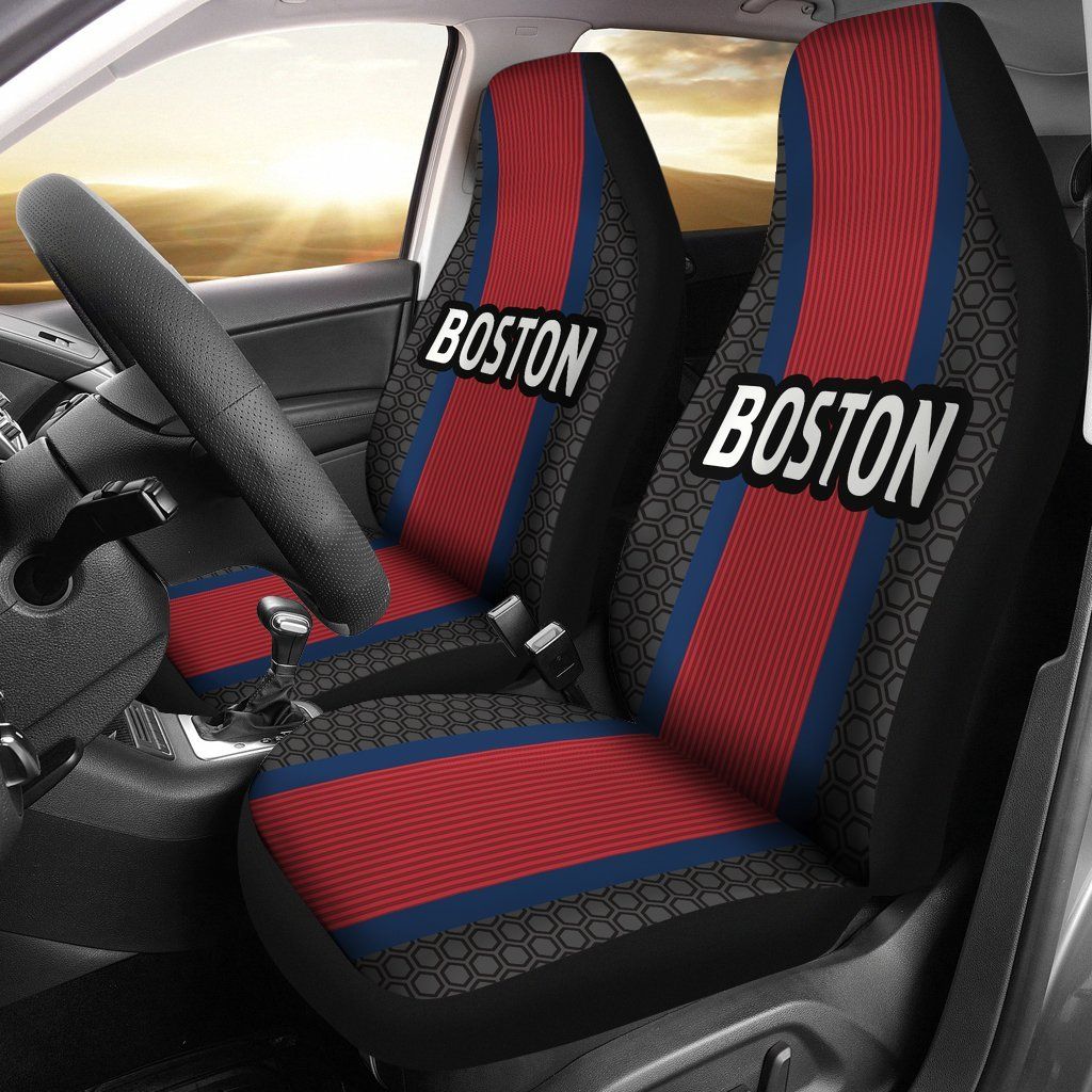 Boston Red Sox Inspired Sports Stripe Auto Seat Covers SUV Seat Covers Truck Seat Covers (Set of 2)