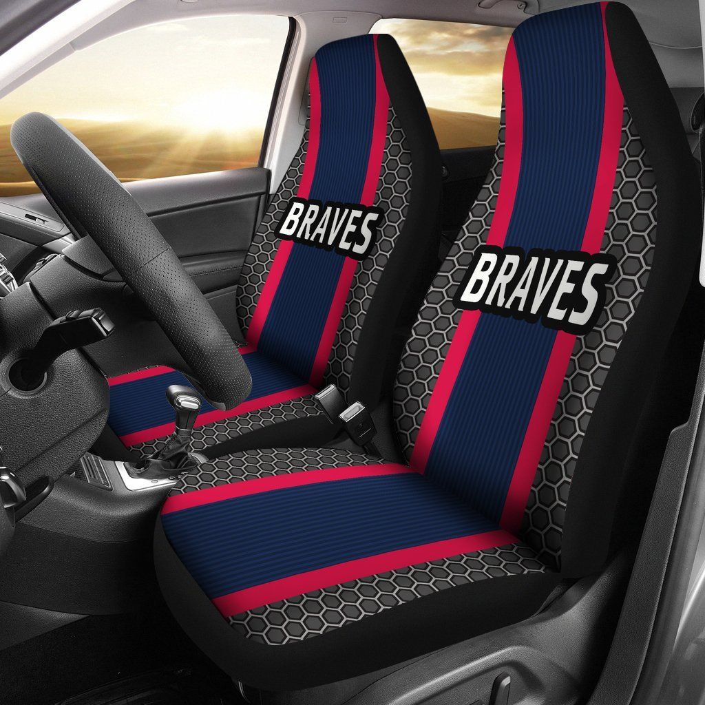 Atlanta Brave Braves Sports Stripe Auto Seat Covers SUV Seat Covers Truck Seat Covers (Set of 2)