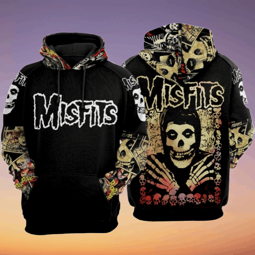 Crimson Ghost Misfits Skull All Over Print Hoodie