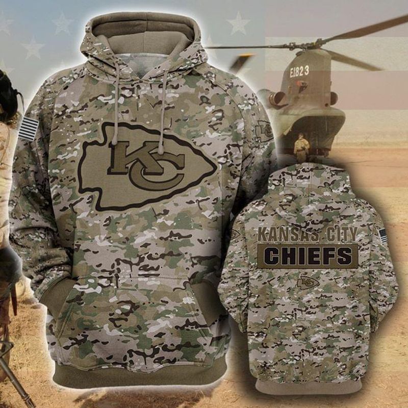 Kansas City Chiefs Football US Camouflage 3D Hoodie