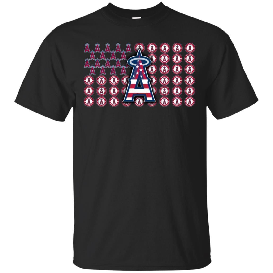 Los Angeles Angels of Anaheim Baseball 4th of July American Flag T Shirt