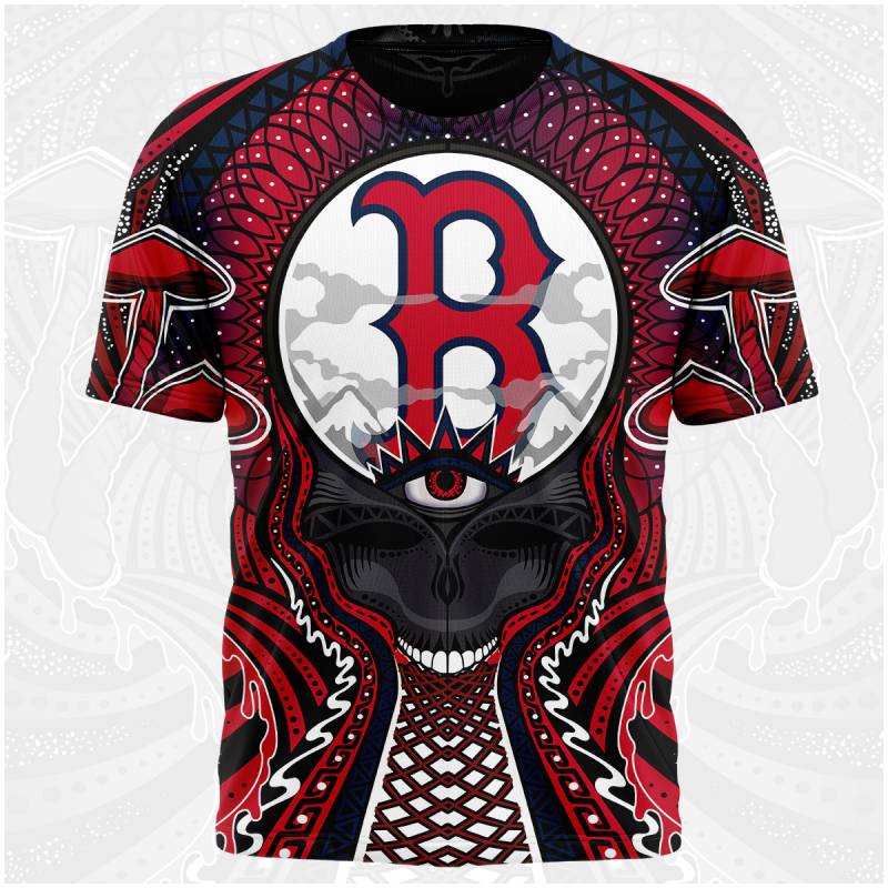 Boston Red Sox Skull 3D Overprint