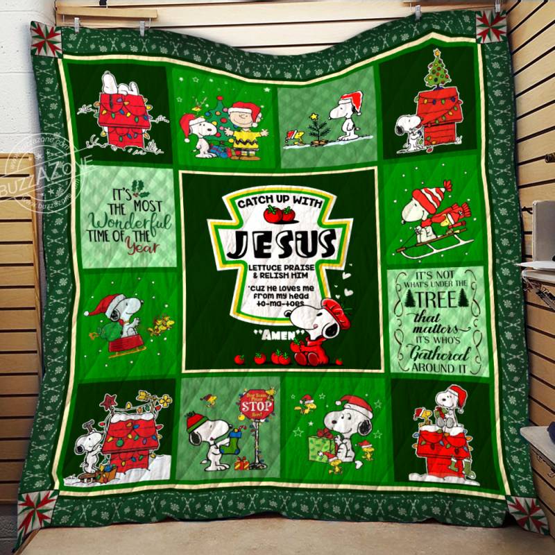 LL-Snoopy Catch Up With Jesus Quilt