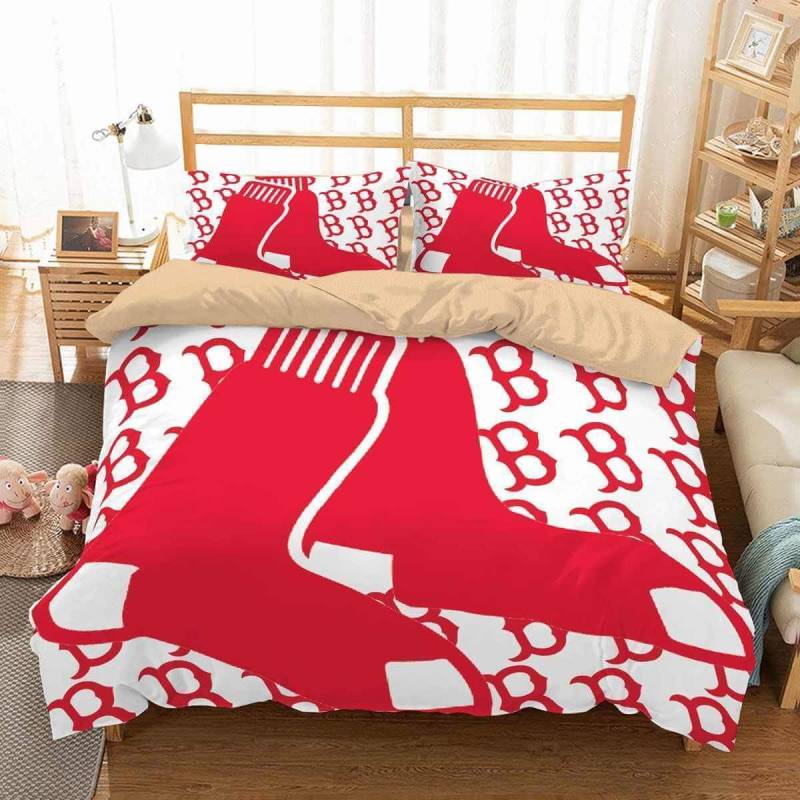 3D Customize Boston Red Sox Bedding Set Duvet Cover Set Bedroom Set Bedlinen