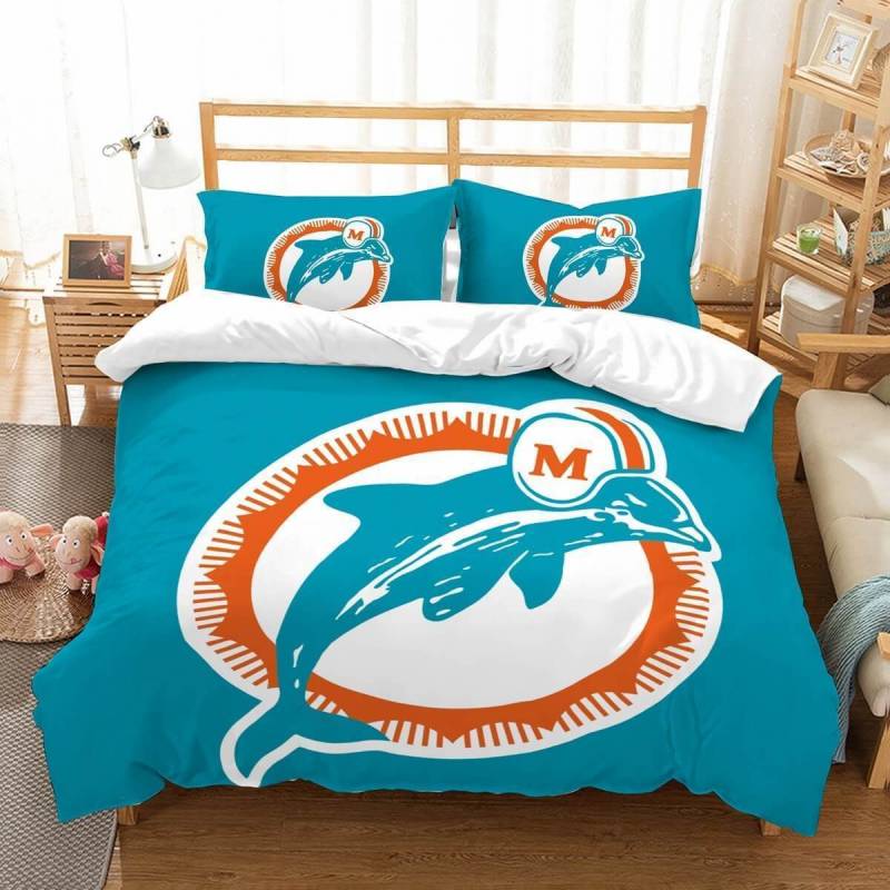 3D Customize Miami Dolphins Et Bedroomet Bed 3D Customize Bedding Set Duvet Cover Set Bedroom Set Bedlinen