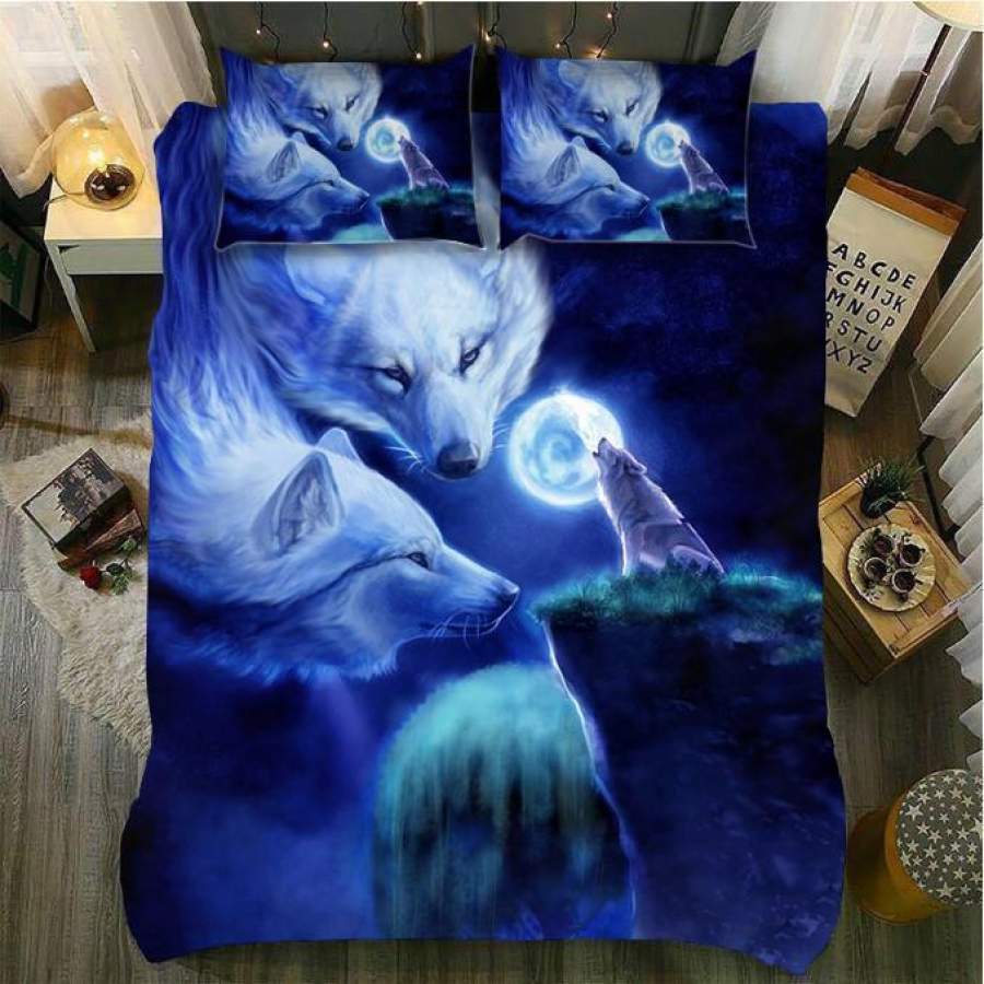 Default Ghost Wolves 3D Customize Bedding Set Duvet Cover Set Bedroom Set Bedlinen