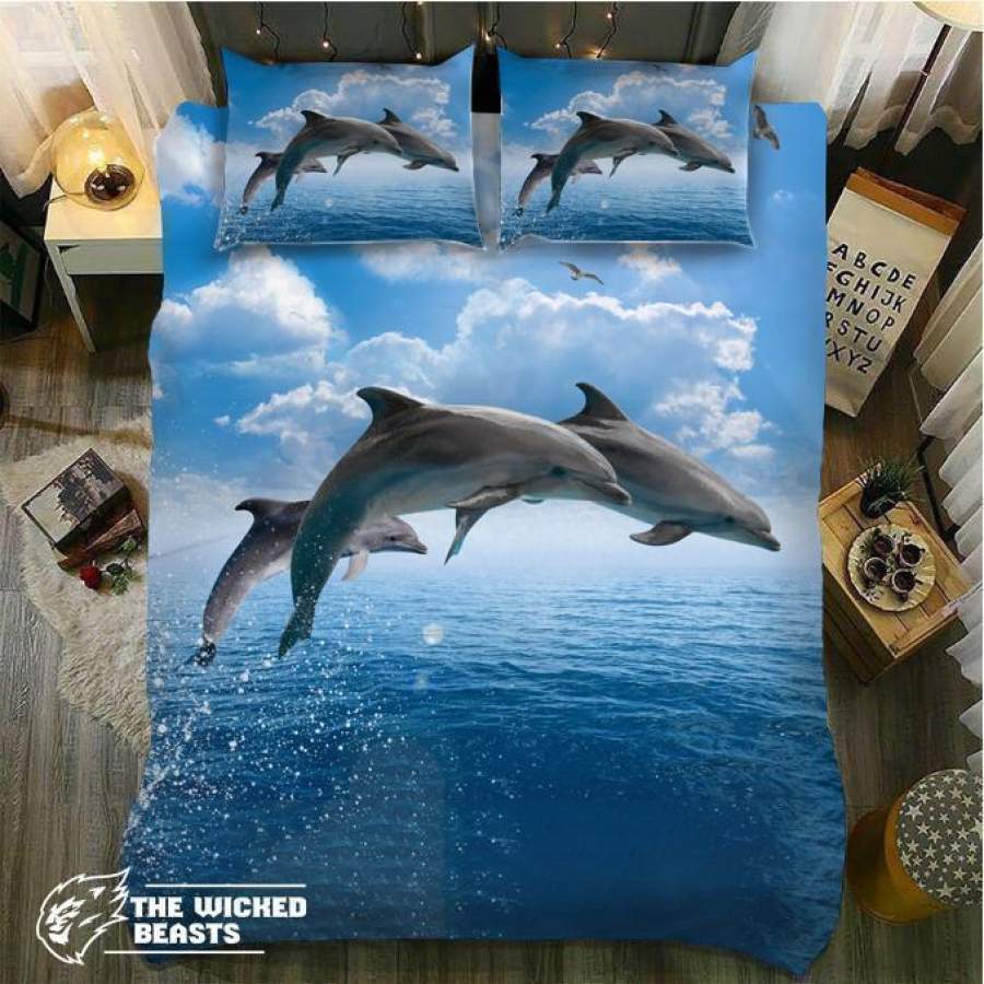 DefaultDolphins Blueea Andky 3D Customize Bedding Set Duvet Cover SetBedroom Set Bedlinen