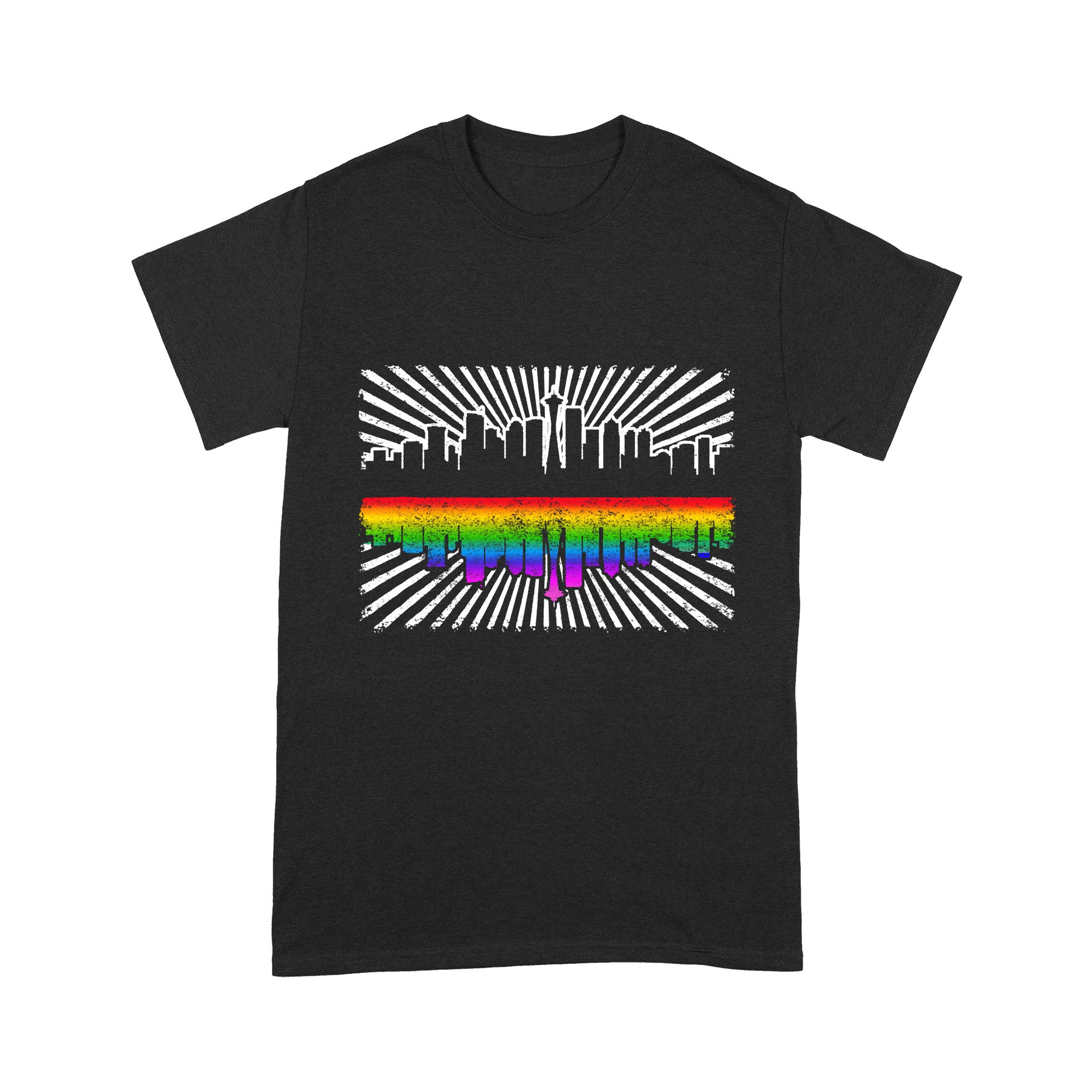 Gift For Lgbt – Seattle Gay Pride Shirt Rainbow Skyline – Standard T-shirt