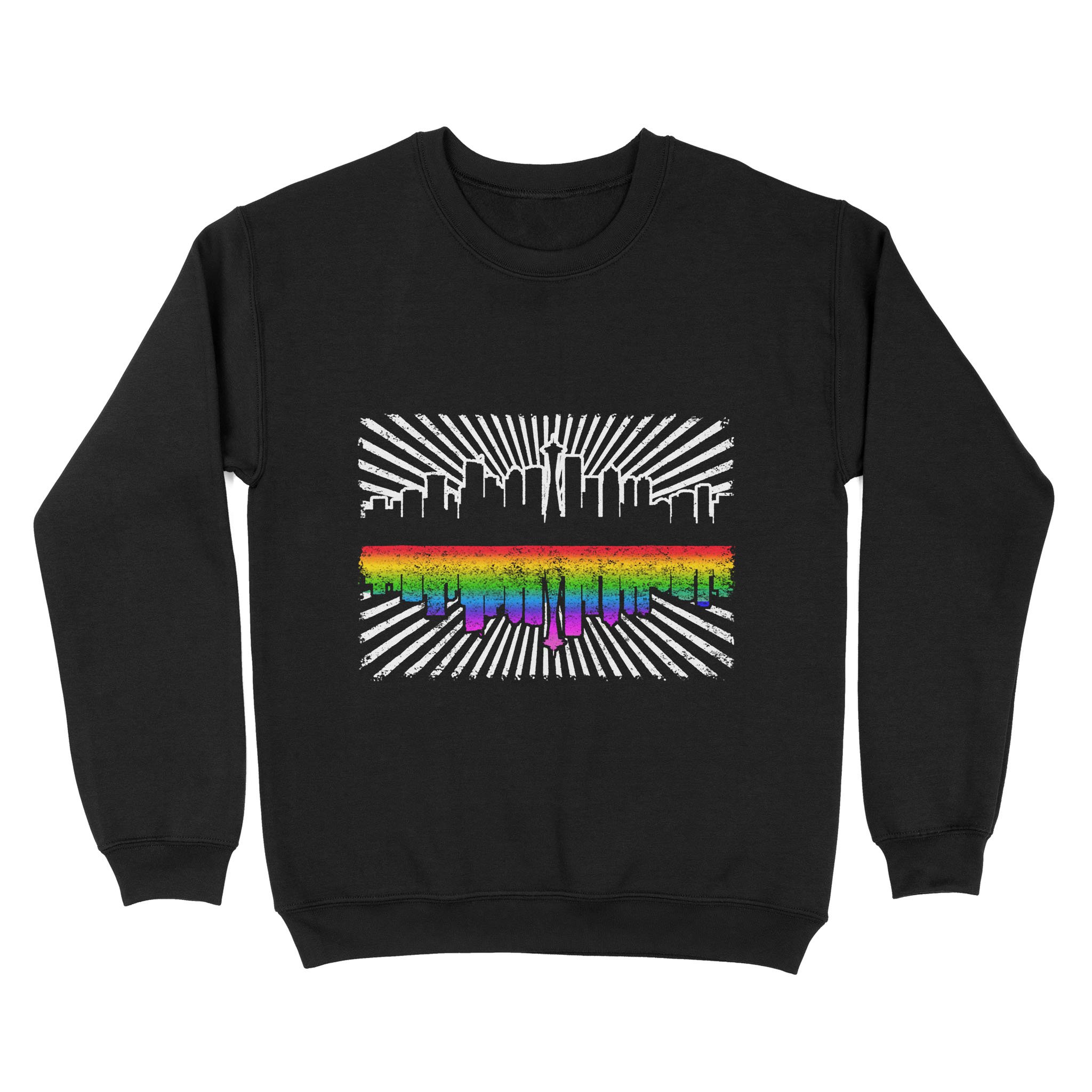 Gift For Lgbt – Seattle Gay Pride Shirt Rainbow Skyline – Standard Crew Neck Sweatshirt