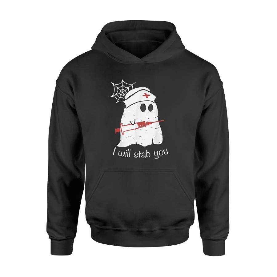 halloween gift ideas I Will Stab You Ghost Nurse Tshirt – Funny – Standard Hoodie