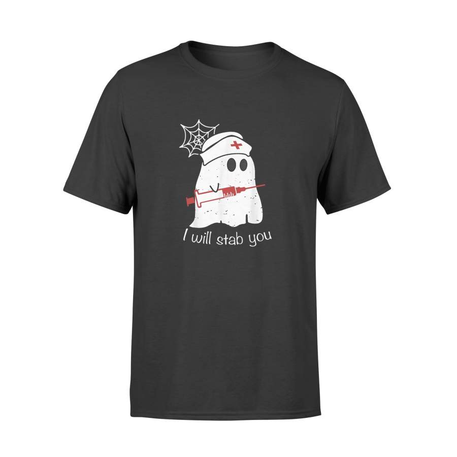 halloween gift ideas I Will Stab You Ghost Nurse Tshirt – Funny – Standard T-shirt