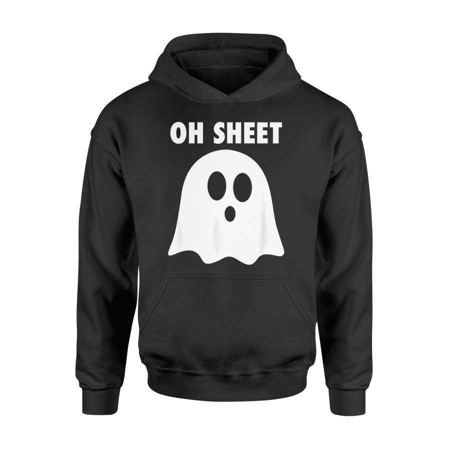 Halloween gift idea Oh Sheet- Humorous Ghost Pun Oh Shit T-Shirt – Standard Hoodie