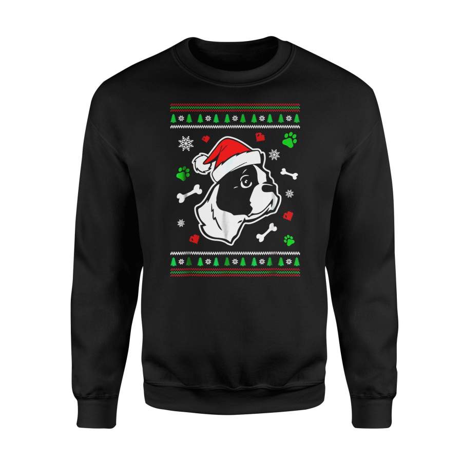 Christmas gift idea Boston Terrier Santa Claus T-Shirt – Standard Fleece Sweatshirt