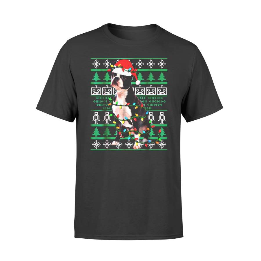 Christmas gift idea Boston Terrier Ugly Funny Holiday T-Shirt – Standard T-shirt