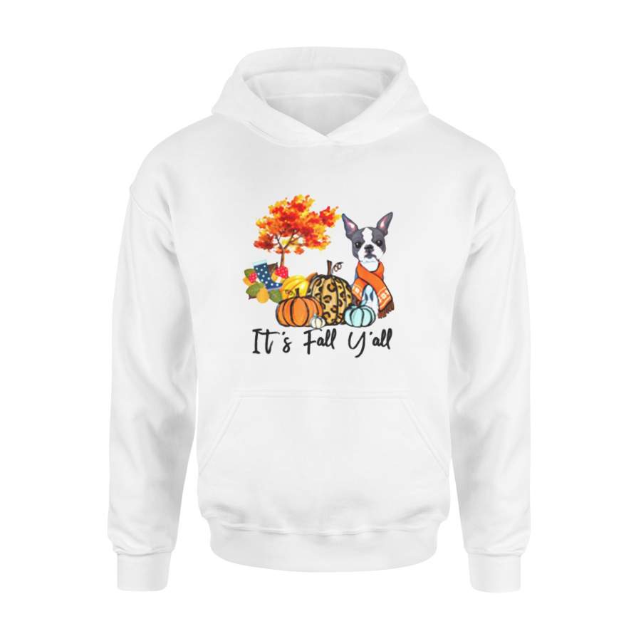 Animals gift idea it’s Fall Y’all Boston Terrier Dog Pumpkin Falling T-Shirt – Standard Hoodie