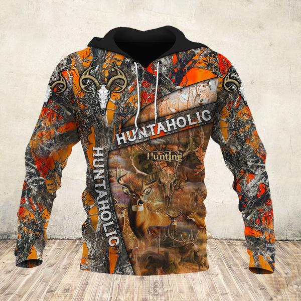 Hunting – Huntaholic Camo Orange 3D All Over Print | Unisex | Adult | Ht5086