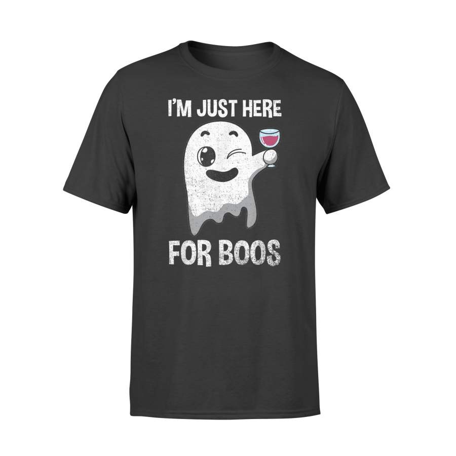 Im Just Here For Boos Shirt Halloween Ghost Wine Glass Wink – Comfort T-shirt