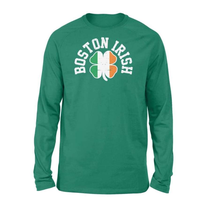 Boston Irish St Patricks Day Irish Flag Shamrock Humor Gift – Standard Long Sleeve