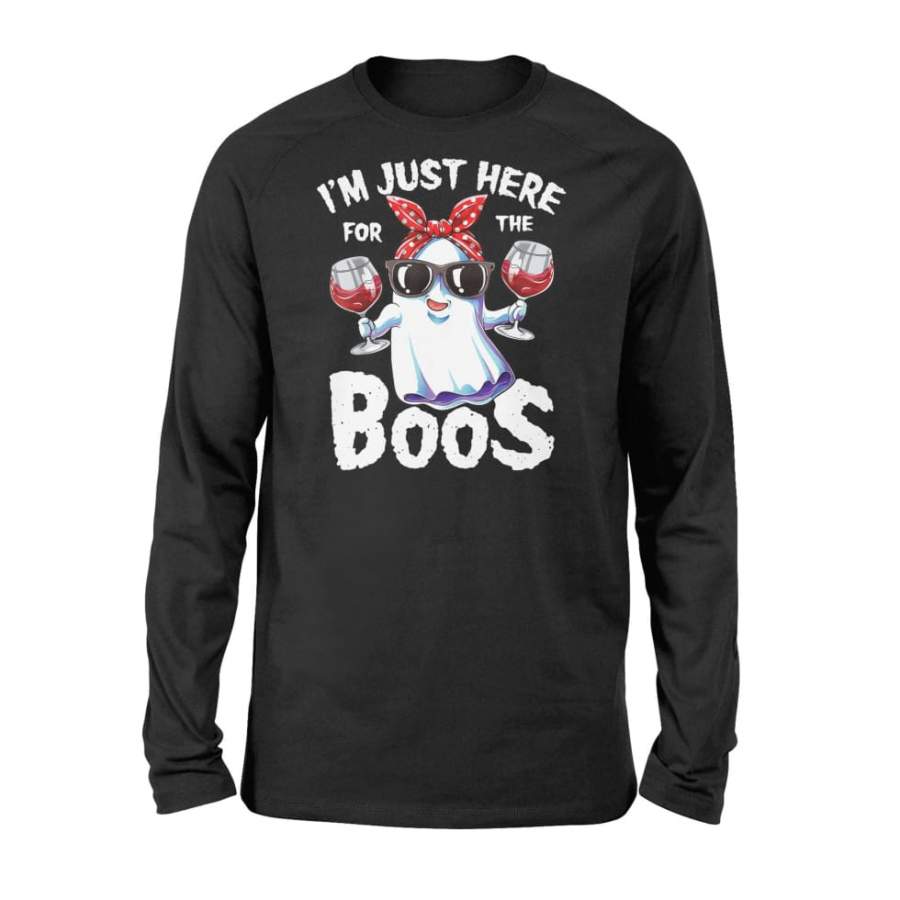 I’m Just Here For The Boos Funny Halloween Gifts Women Ghost – Standard Long Sleeve