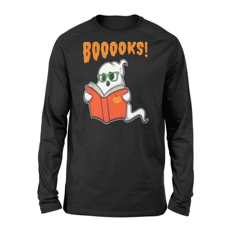 Funny Teacher Halloween Gift – Ghost Books Reading Class – Standard Long Sleeve